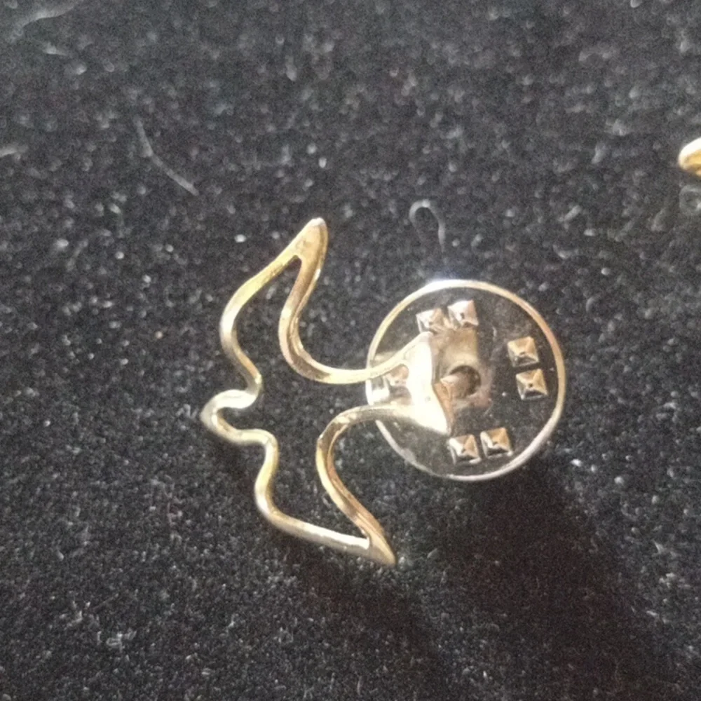 Gold Tone Angel Pin And Dove Pin
